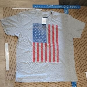 Ripple Junction Gray T-Shirt with American Flag